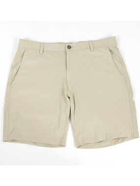 Infinity LinearFlex Mens Golf Performance Shorts Size 36 Beige Stretch